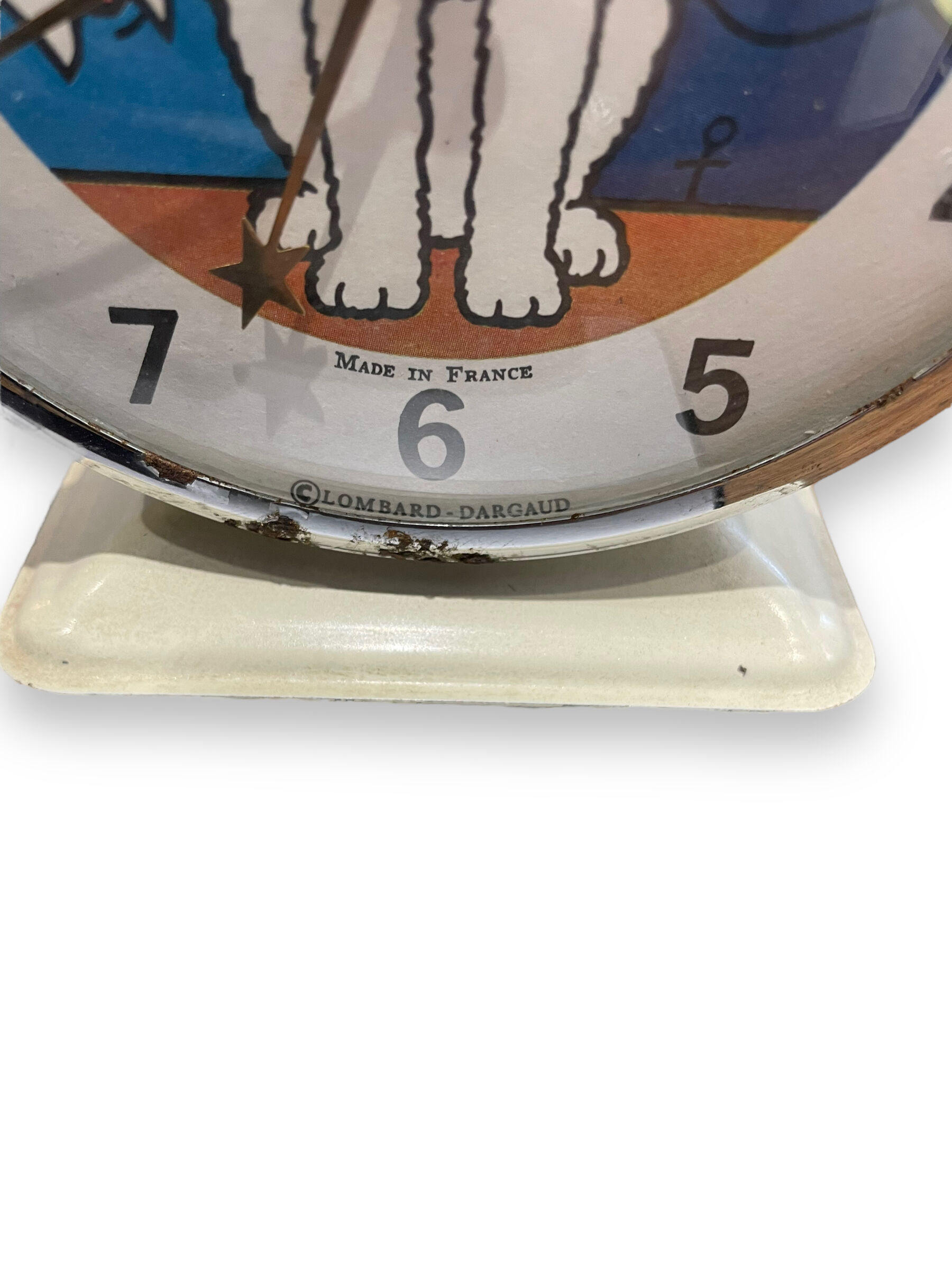 Tintin alarm clock bayard animated mechanical metal 1960s