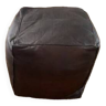 Pouf en cuir vintage carré marron