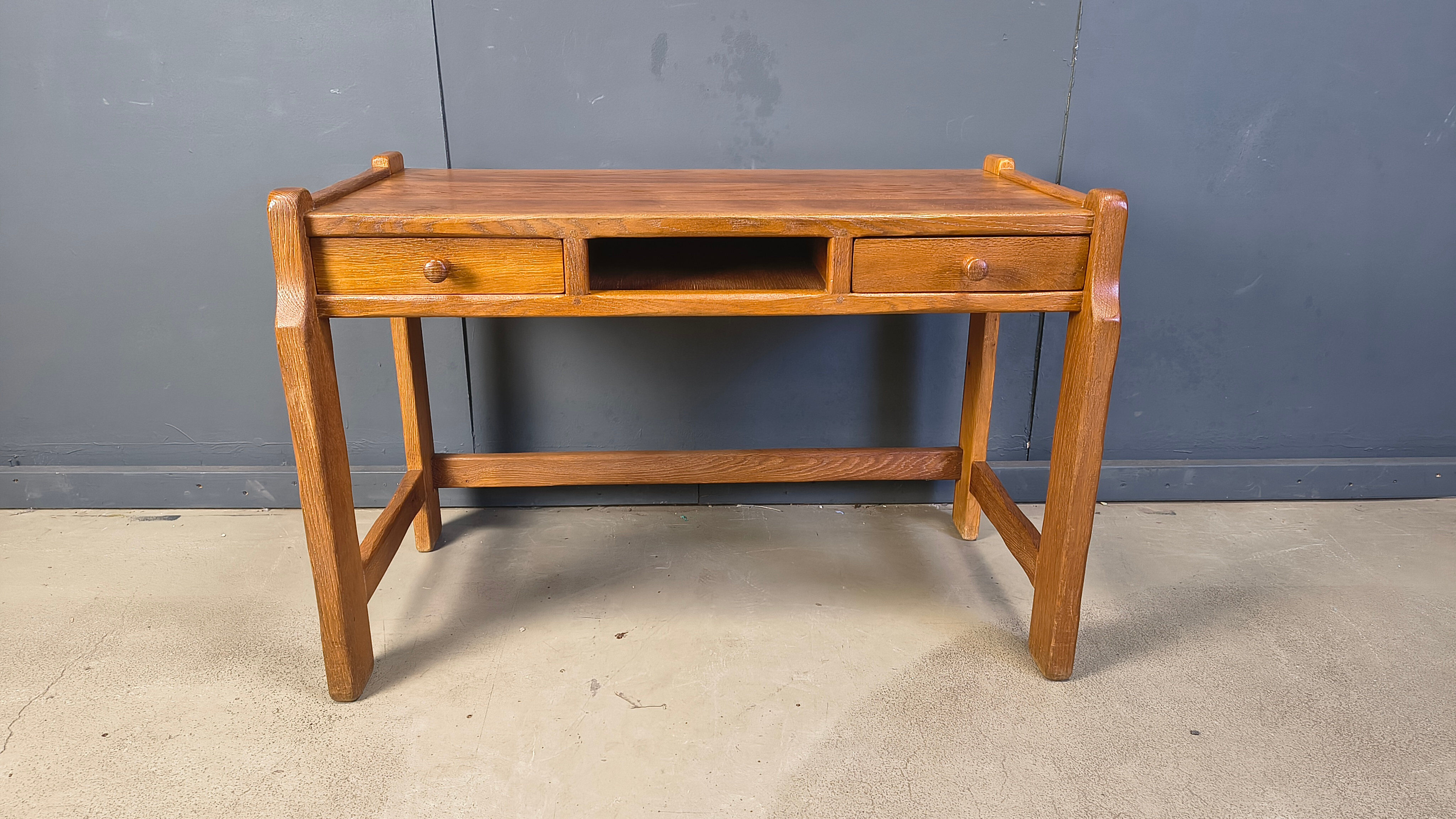Vintage oak vanity table or desk by Depuydt Belgium, 1960s