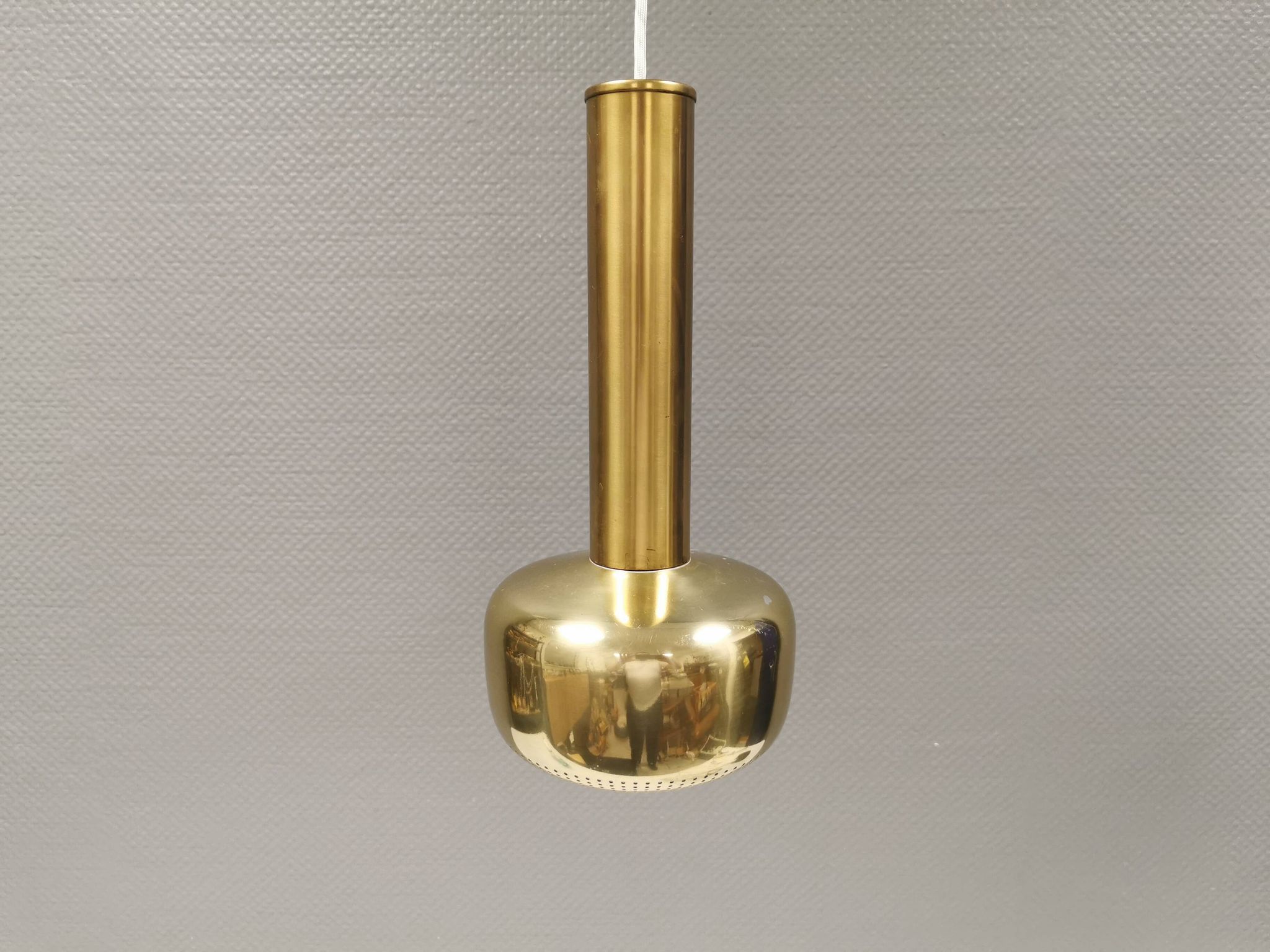 VERY rare original Vilhelm Lauritzen Gold Pendant for Louis Poulsen Denmark.