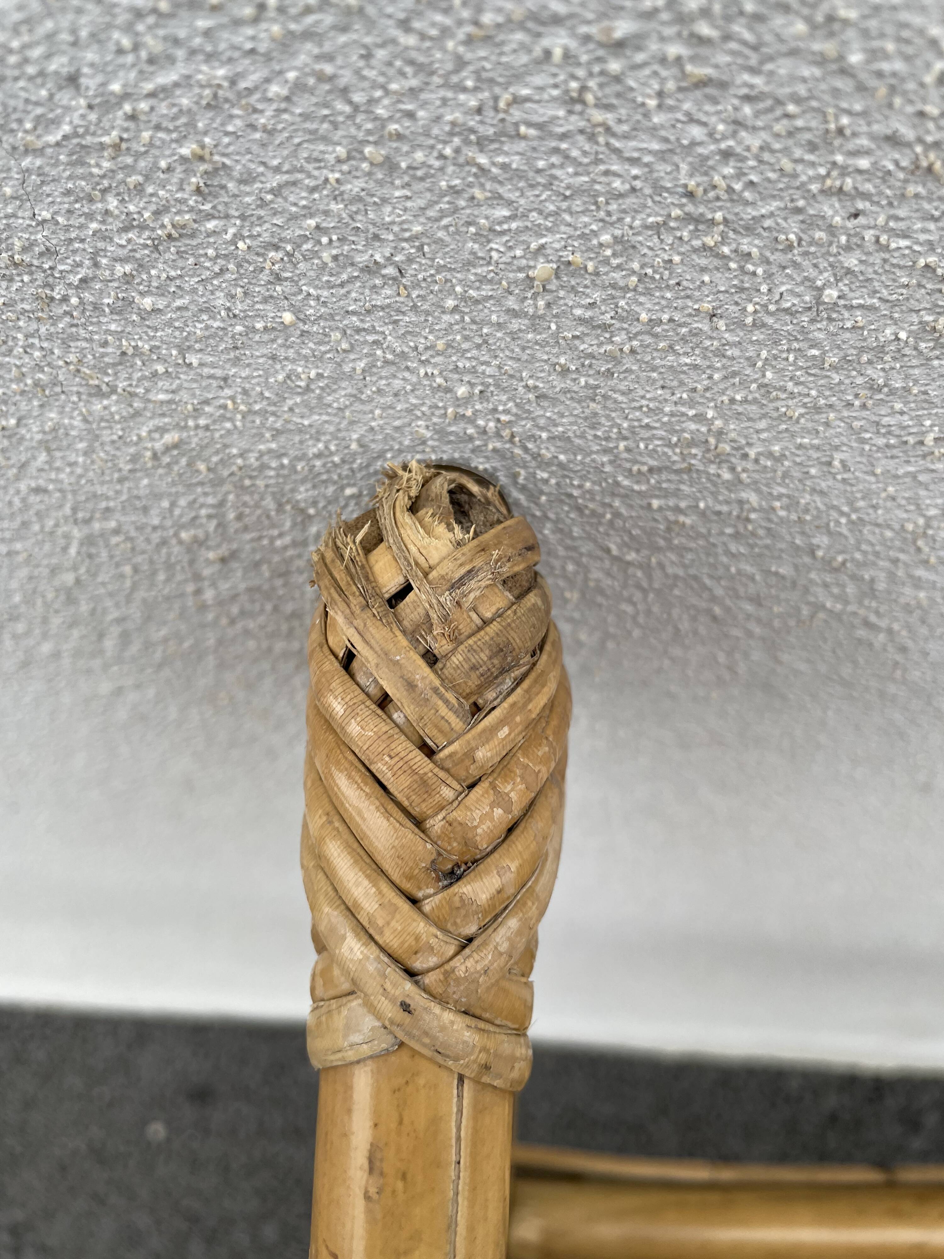 Vintage rattan wall shelf