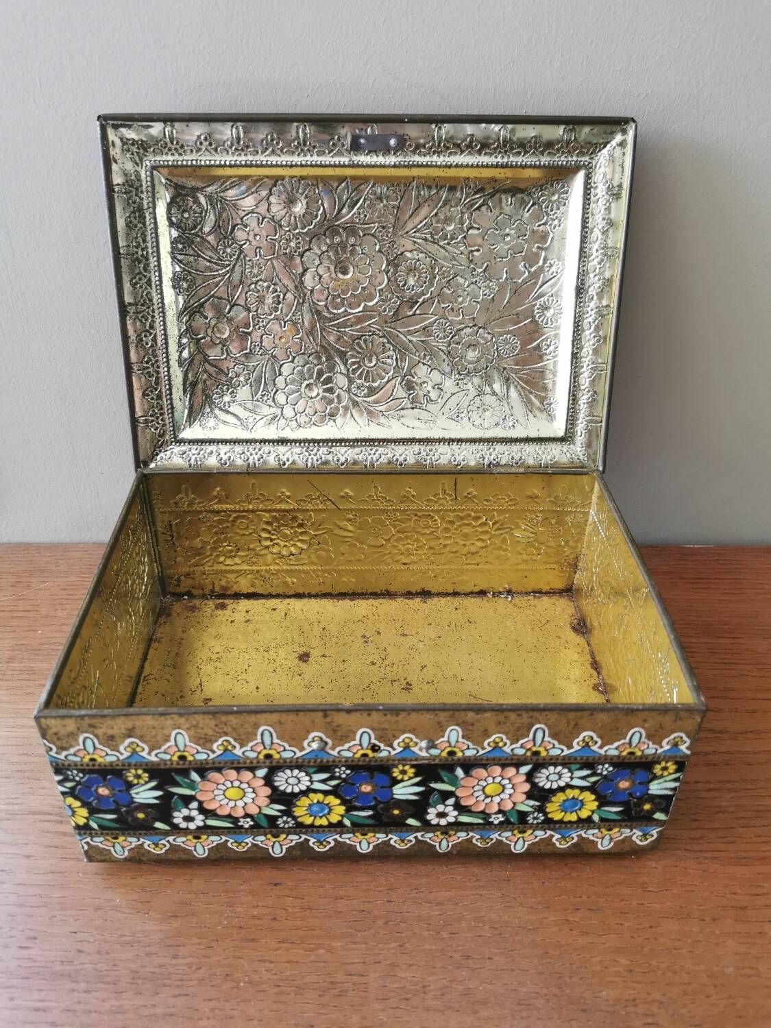 Vintage painted metal box