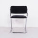Tubular chrome chairs with black corduroy, set of 4