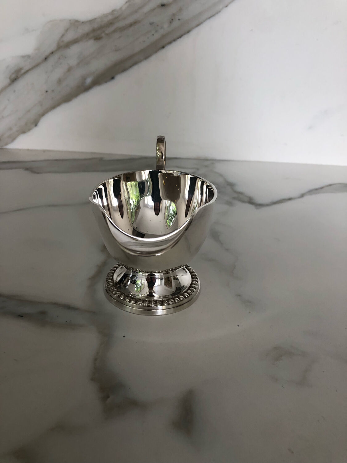 Silver metal saucepan