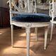 Set of 6 lyre chairs from the Napoleonic III period in painted wood in the Louis XVI style.