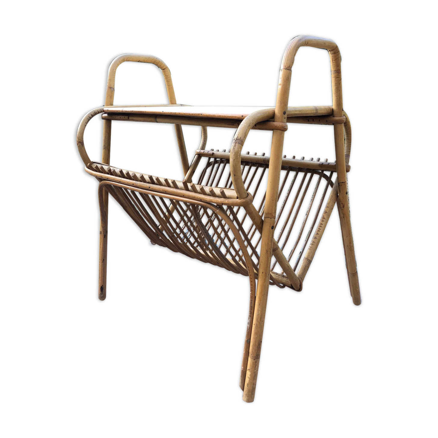Vintage bamboo magazines rack