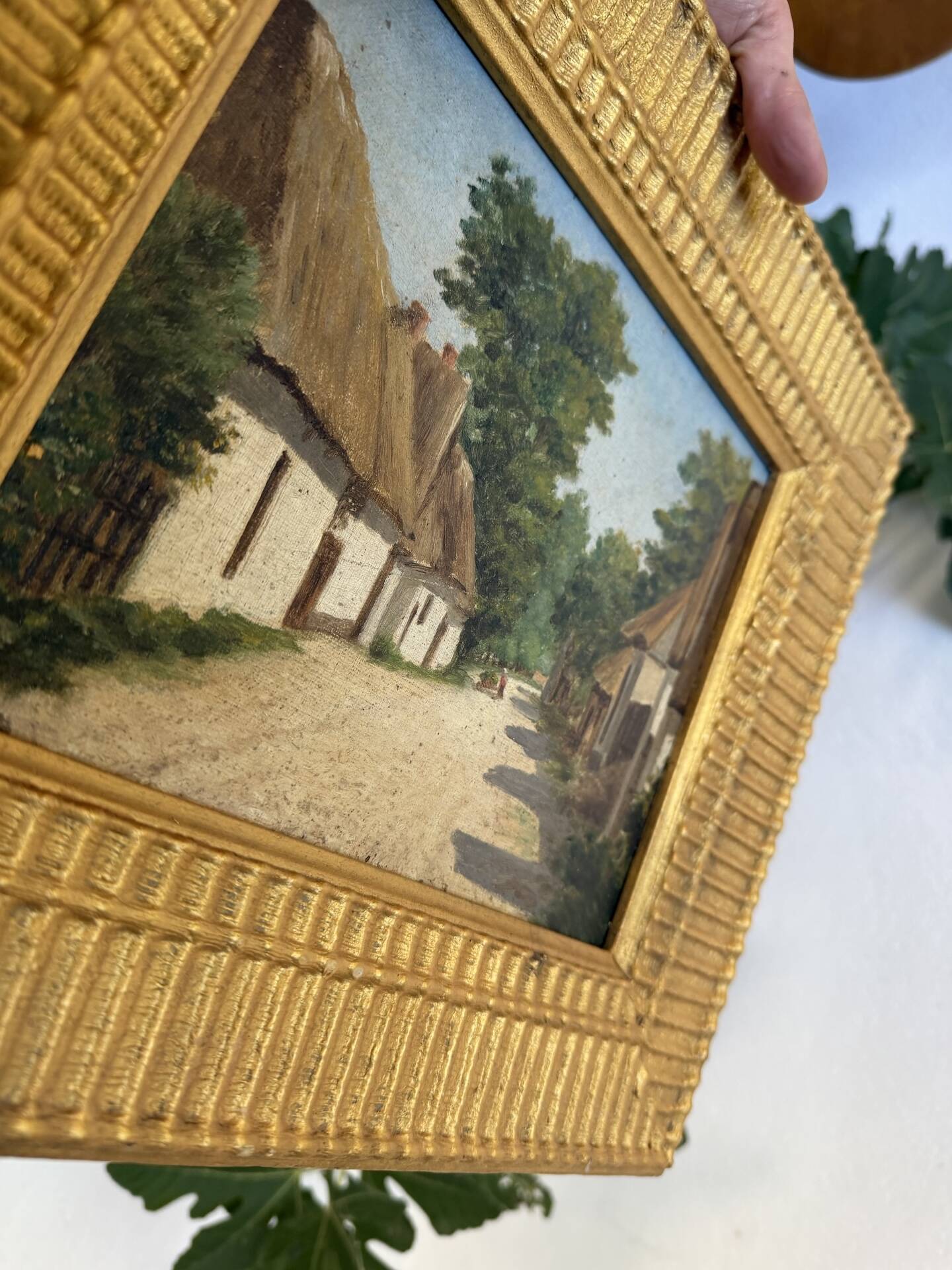 Small oil painting J.Poy 1900