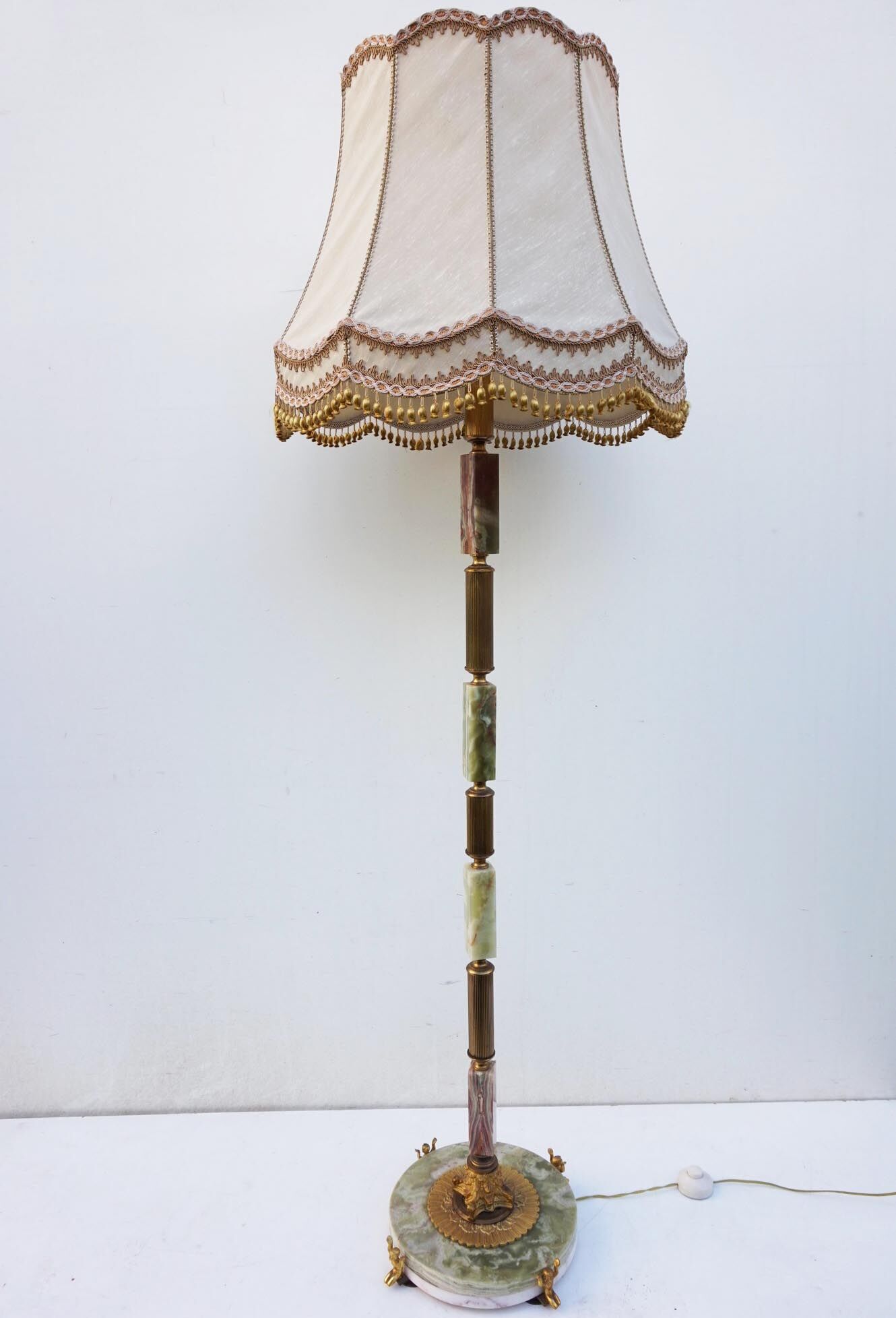 Lampadaire onyx & marble, années 1960