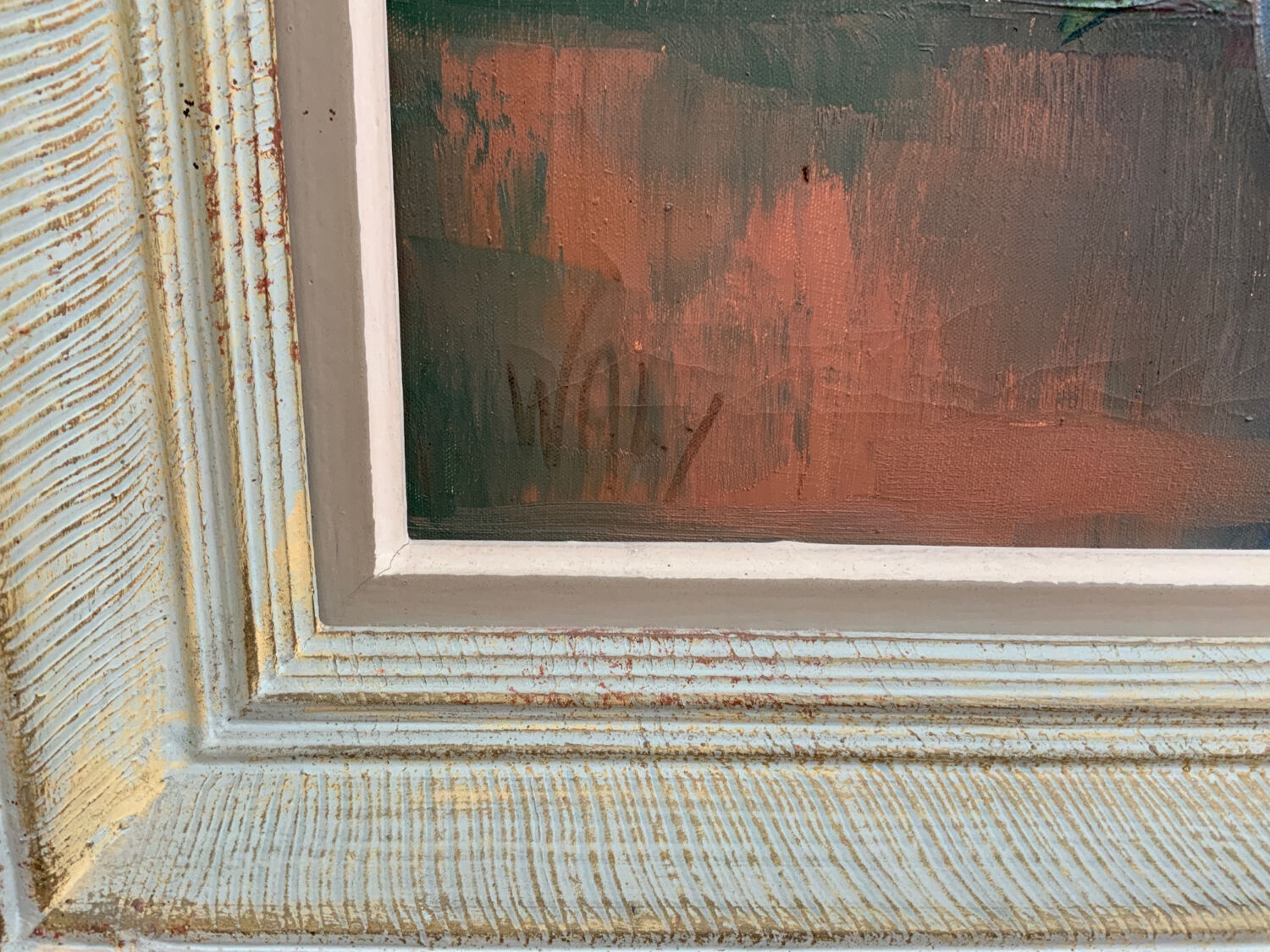 Painting oil on canvas sign waly