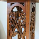Art nouveau spirit side table in solid walnut