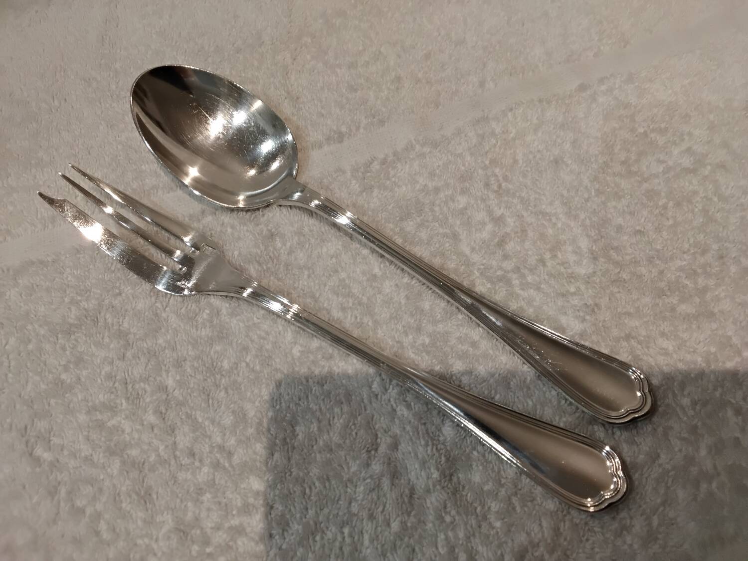 Fourchette cuillere a ragout métal argenté orfèvre Christofle Spatours