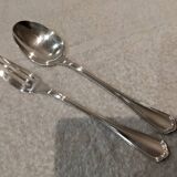 Fourchette cuillere a ragout métal argenté orfèvre Christofle Spatours