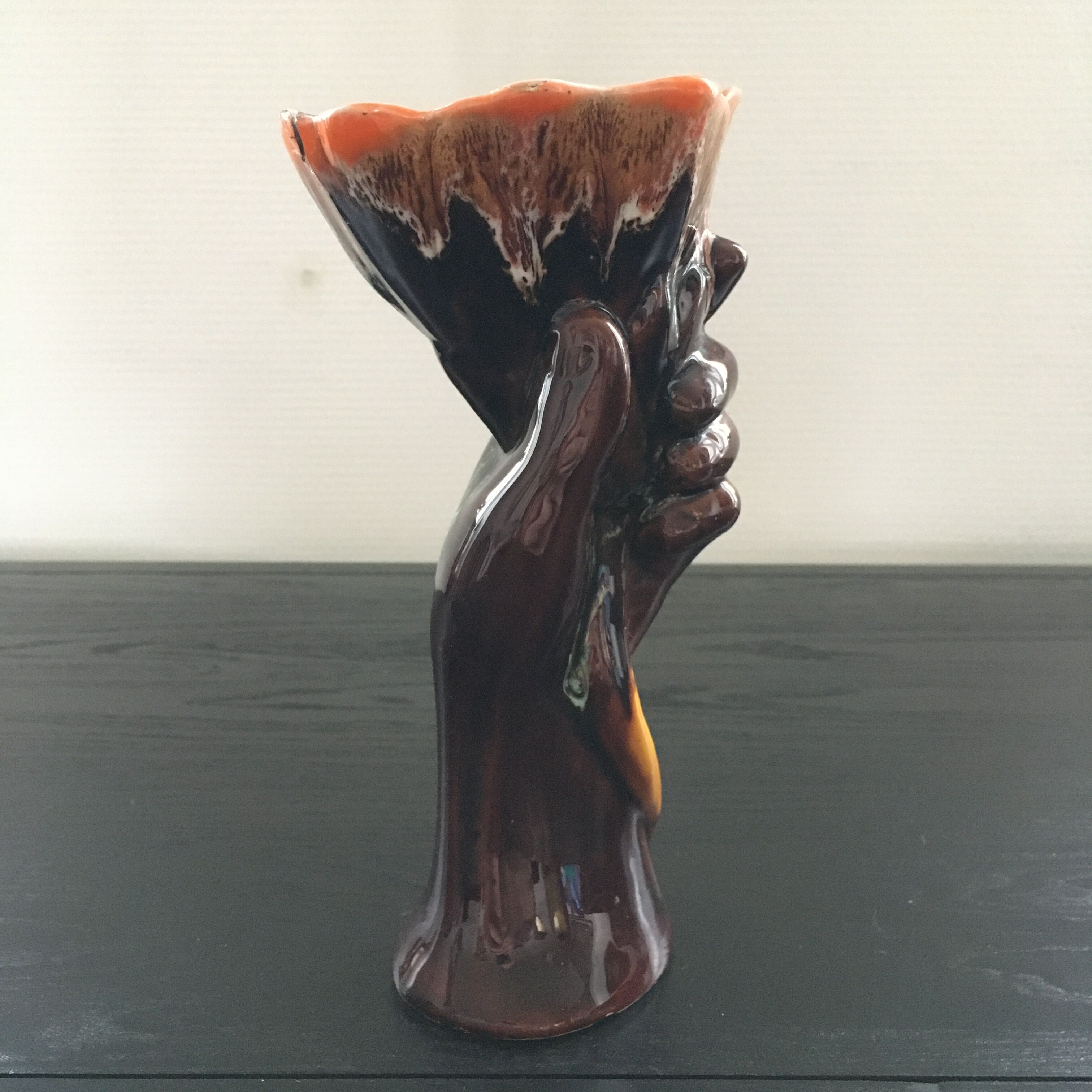 Valauris style hand vase