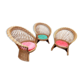 3 wicker chairs