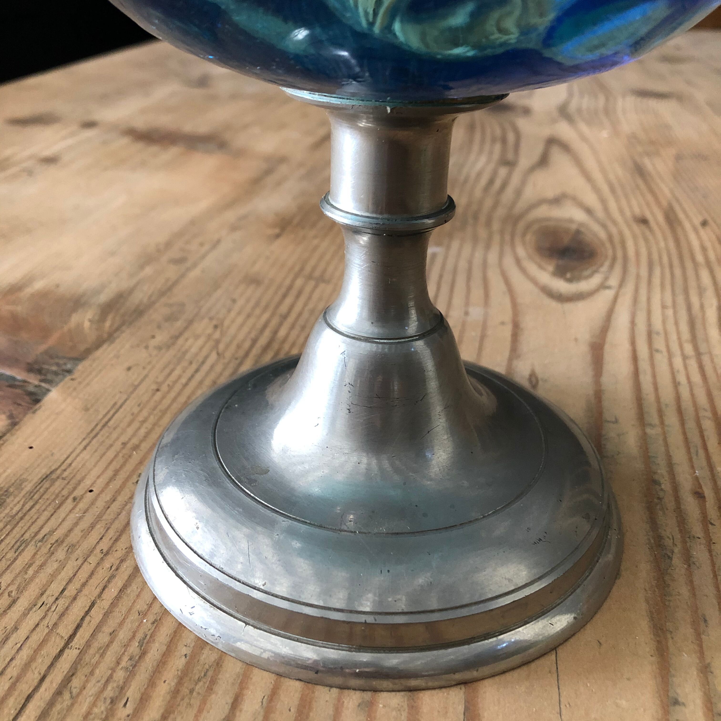 H.s. blue oil lamp, Hugo Schneider