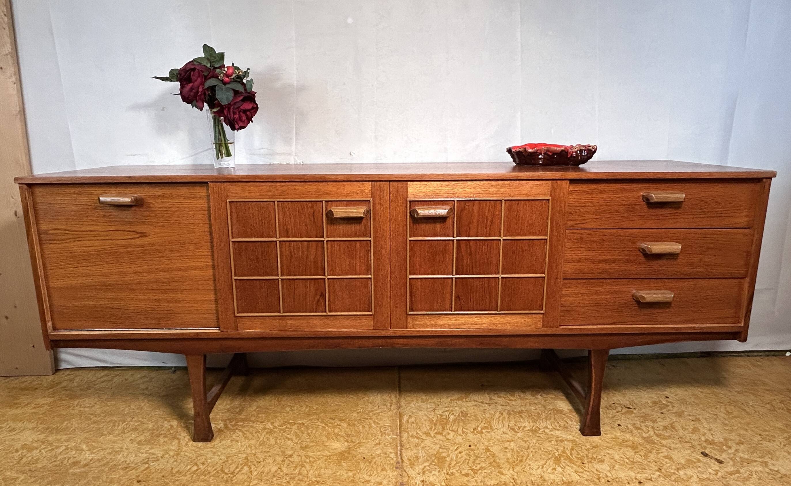 Early Mid-Century Retro Vintage Teak Sideboard by Nathan 1960
