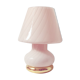 Mushroom table lamp made of pale pink murano glass