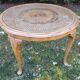 English-style coffee table wood and caning