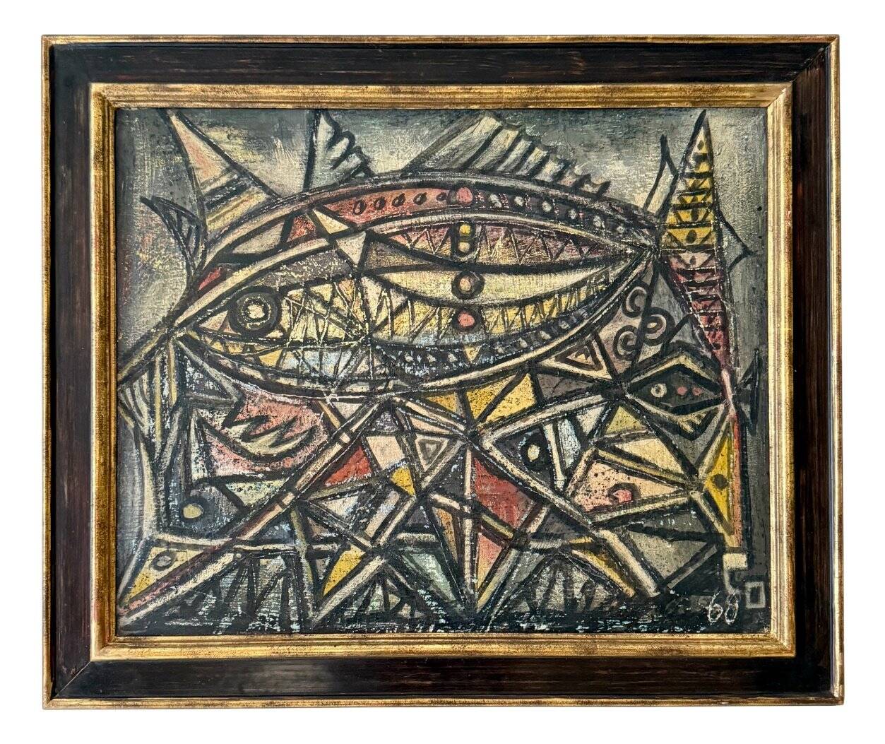Unknown, Untitled, 1968, Chalk & Acrylic, Framed