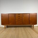 Danish mid-century modern buffet in teak with drawers and sliding doors – 1960s