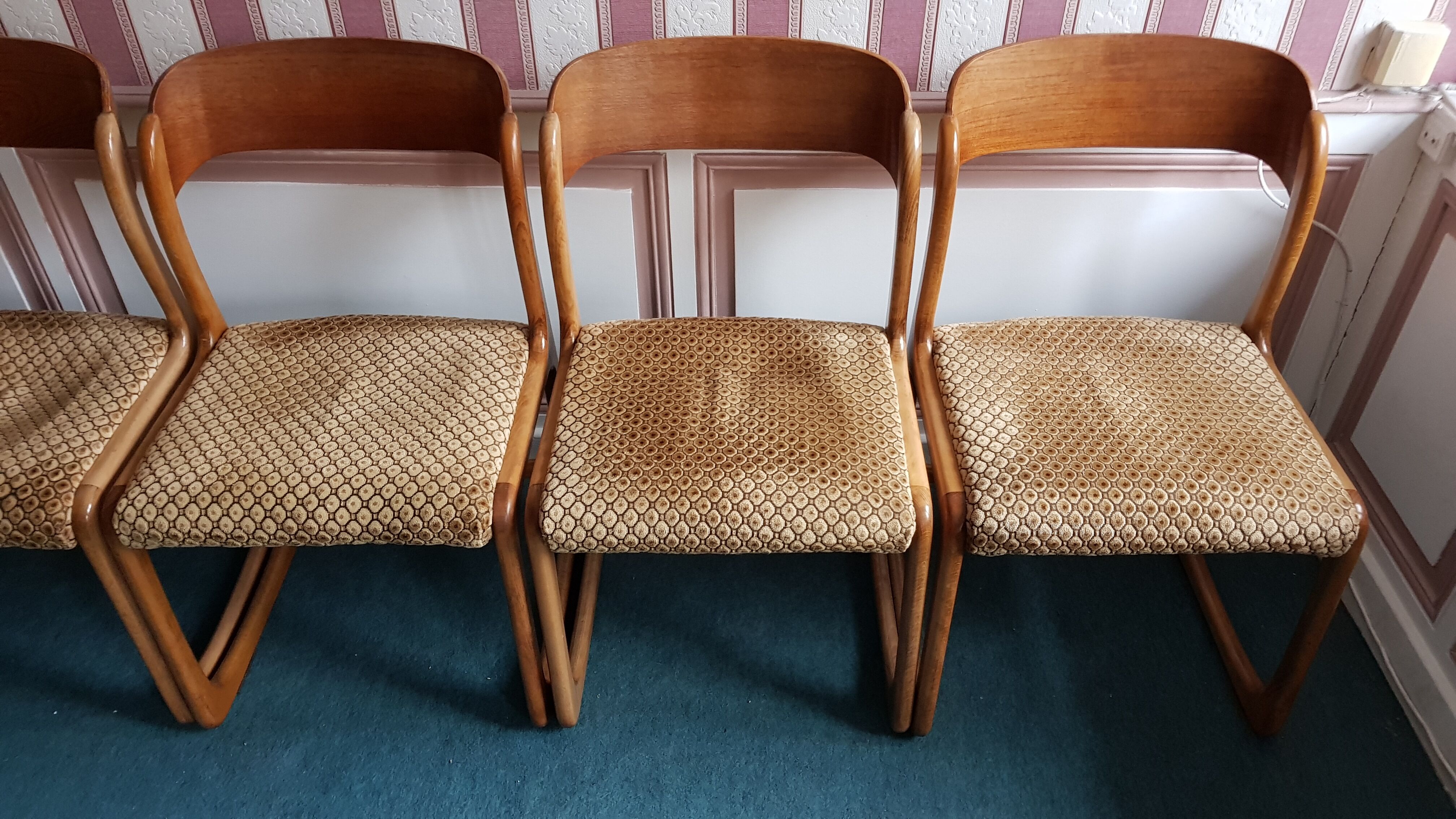 Set of 6 chairs Baumann vintage sled