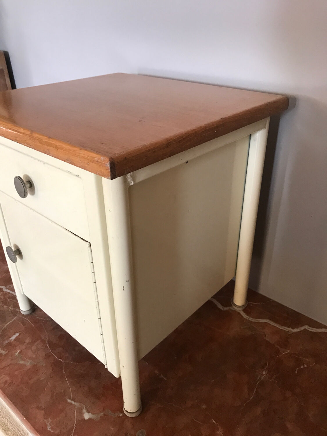 Small bedside table in sheet metal year 50