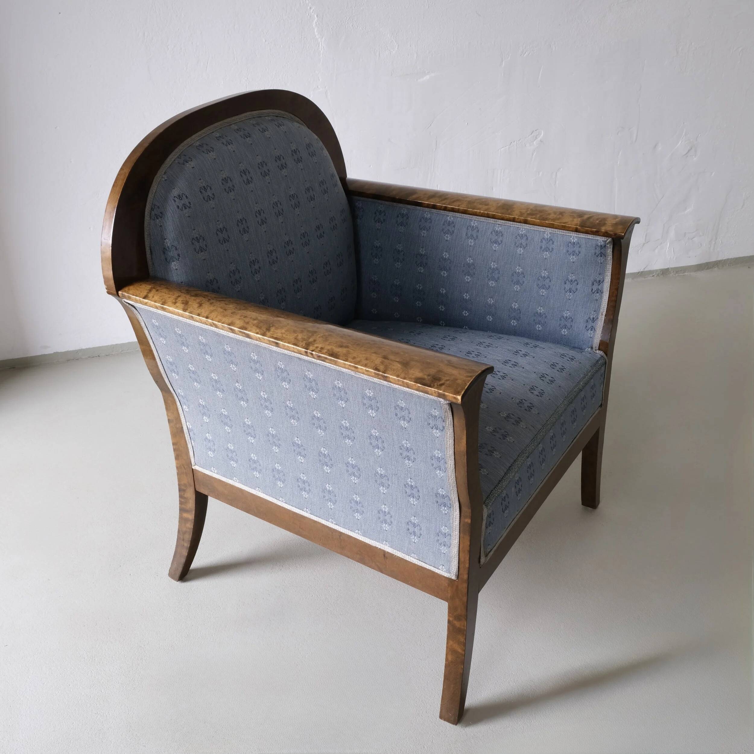 Chaises en satin de bouleau Biedermeier | Suède | ensemble de 2