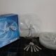 6 oyster plates and its 6 embossed glass forks, 1970s