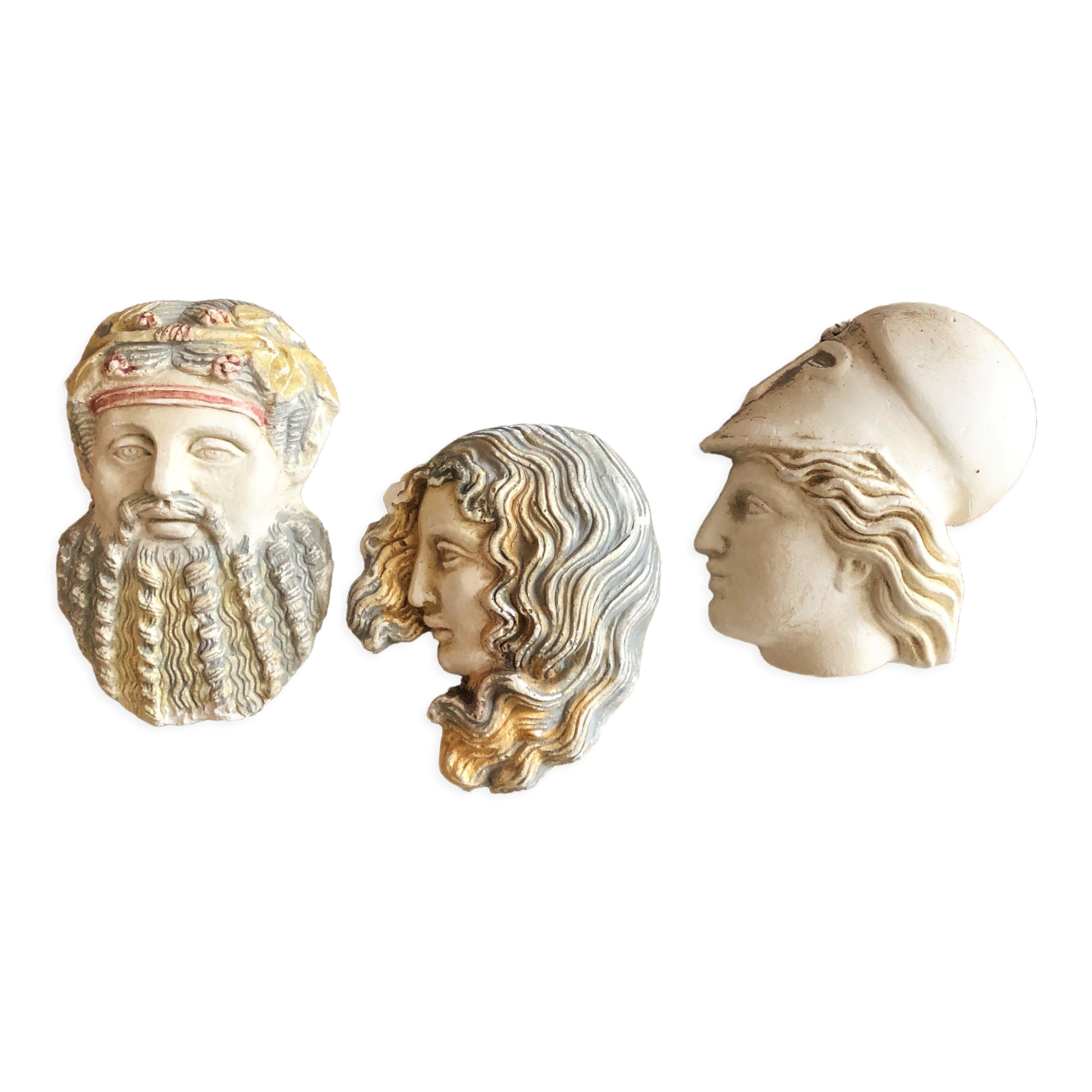 Set of 3 figurines Greek mythology in handmade stone from Greece