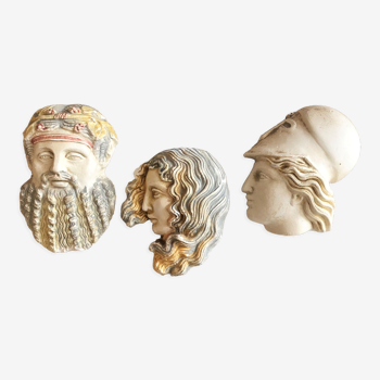 Lot de 3 figurines mythologie Grec en pierre de Grèce fait main