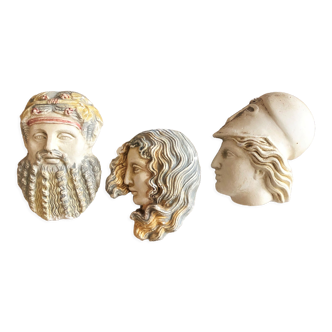 Set of 3 figurines Greek mythology in handmade stone from Greece