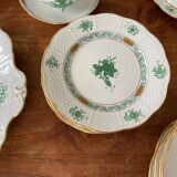 Gorgeous Herend Hungary Apponyi Chinese Bouquet Green Complete Dinner, Brea
