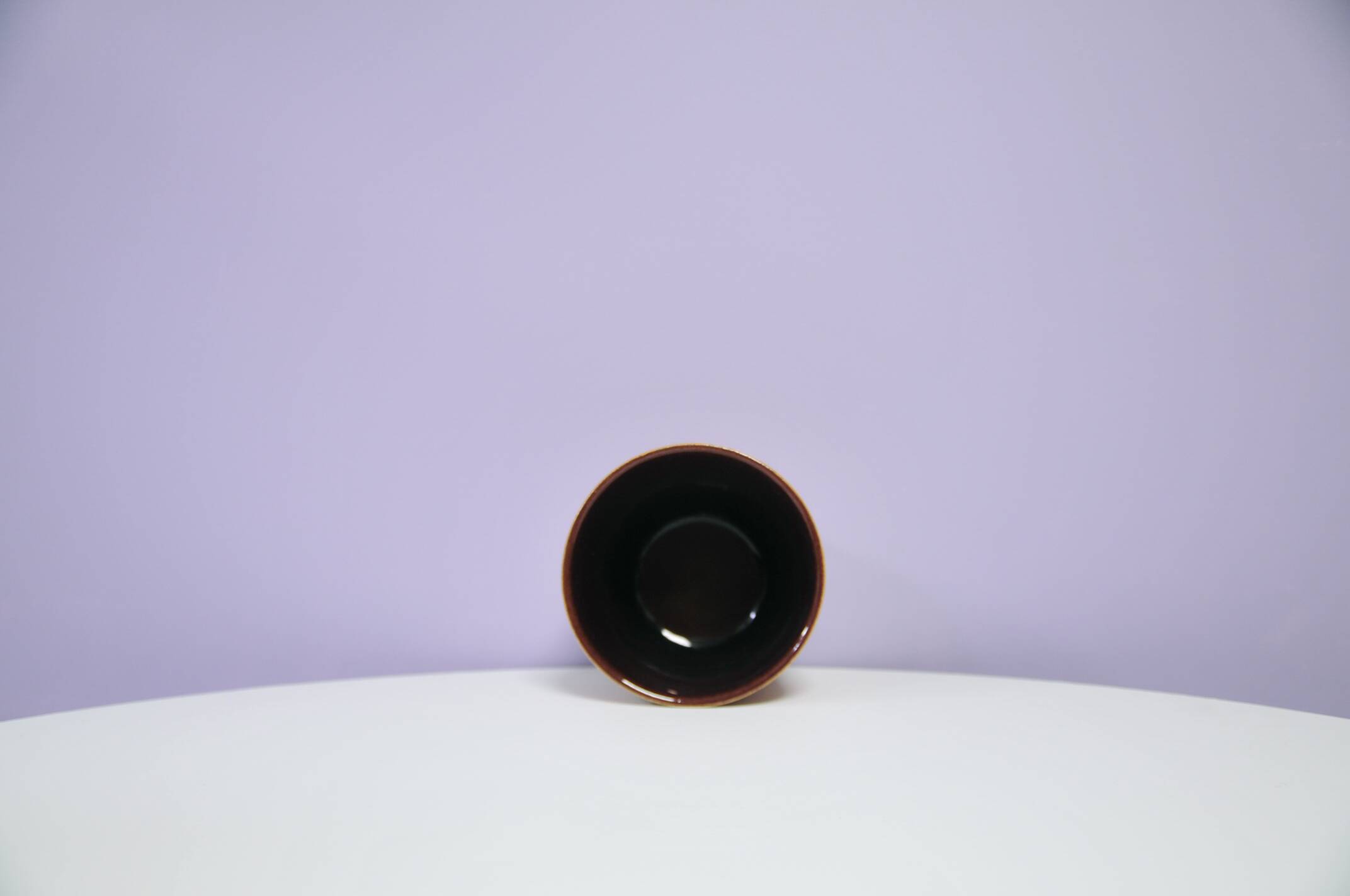 Cache-pot en céramique marron, Allemagne de l'Ouest