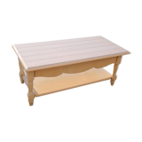 Ancienne Table Basse en Bois Peint Blanc