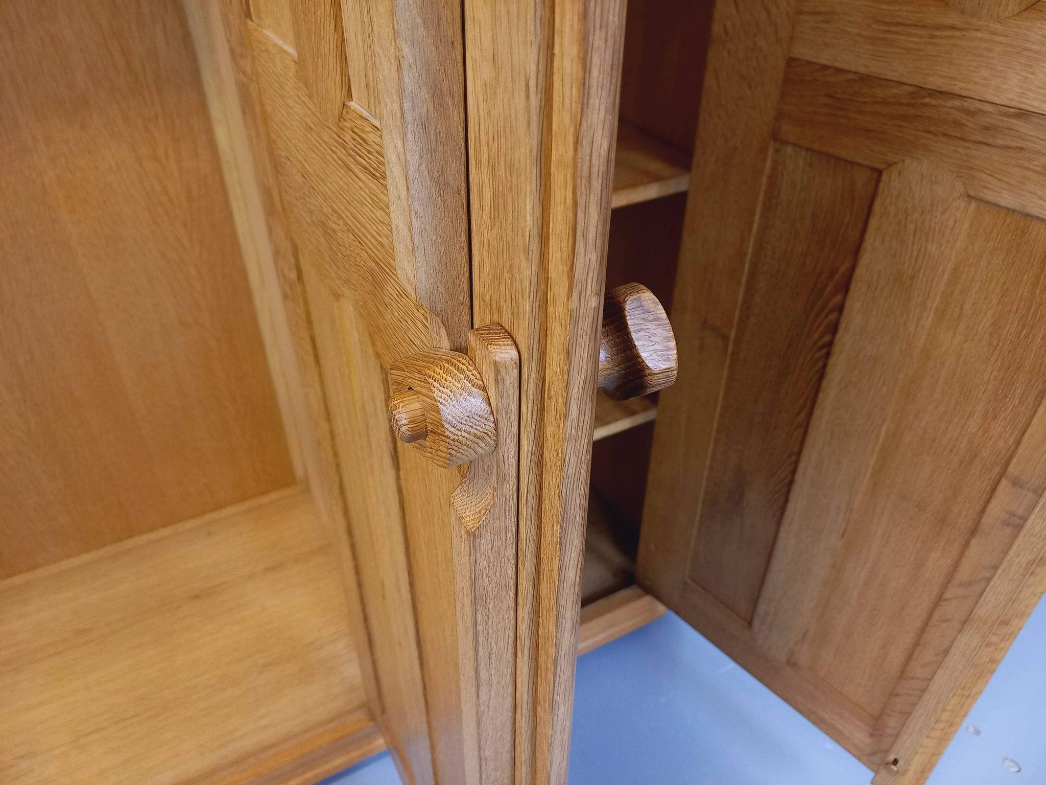 Vintage Guillerme et Chambron wardrobe in solid oak from the 60s