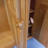 Armoire dressing vintage Guillerme et Chambron en chêne massif années 60