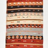 3x12 Turkish Vintage Kilim Runner Rug, Aesthetic Decor Rug, 75x352Cm