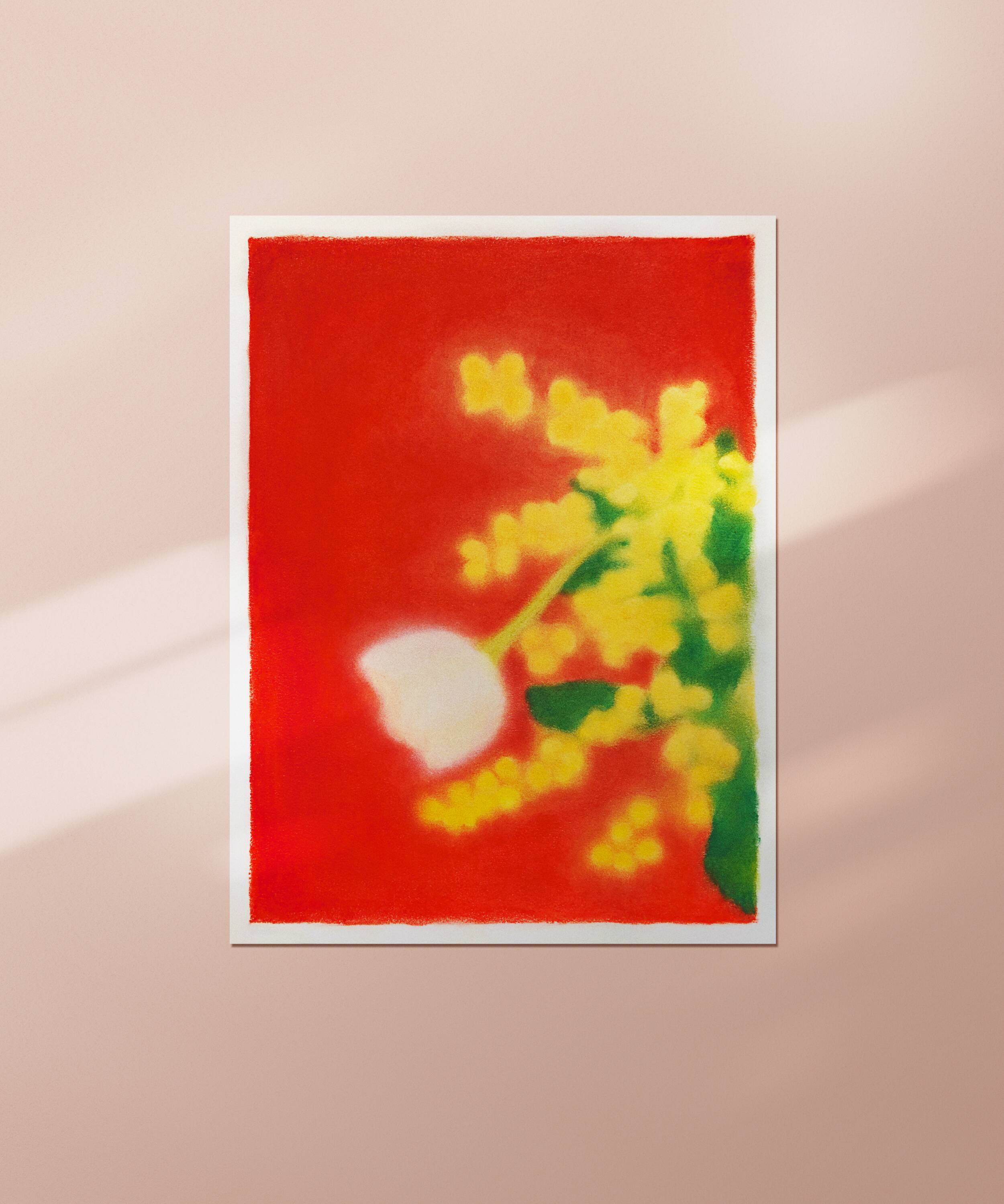 Still life "Mimosa" - Original drawing