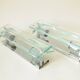 Pair of vintage glass and chrome wall sconces
