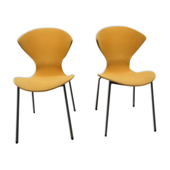 Pair of chairs of Genevieve Dangles France 1950 burov edition