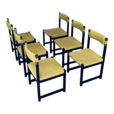 Mid-Century Modern Dining Chair Set by J. Batenburg for Mi, Belgium 1969, Set of 6