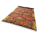 Extraordinary handmade art abstract design wool carpet in style of Kybal, 1960s
