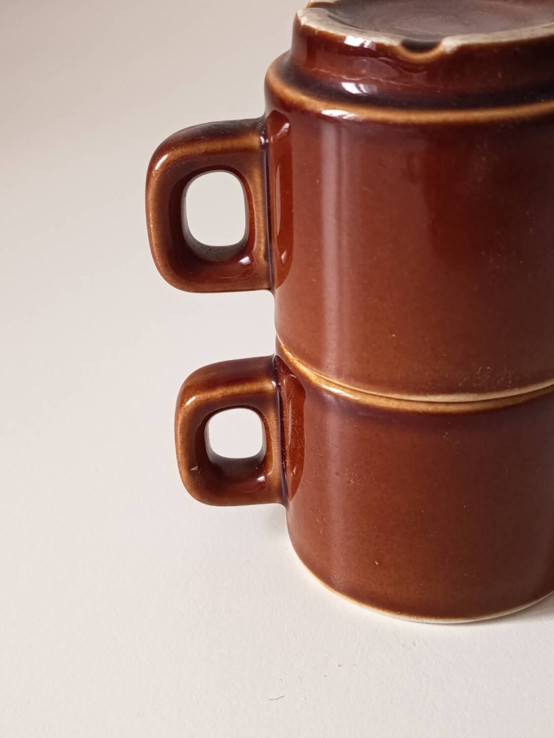 Set of 2 espresso cups, vintage bistro cups