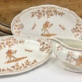 6 assiettes creuses Longchamp décor Moustier Olérys
