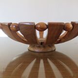Teak fruit basket Scandinavian style 60s 70s