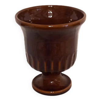 Cache-pot vase Médicis en céramique marron