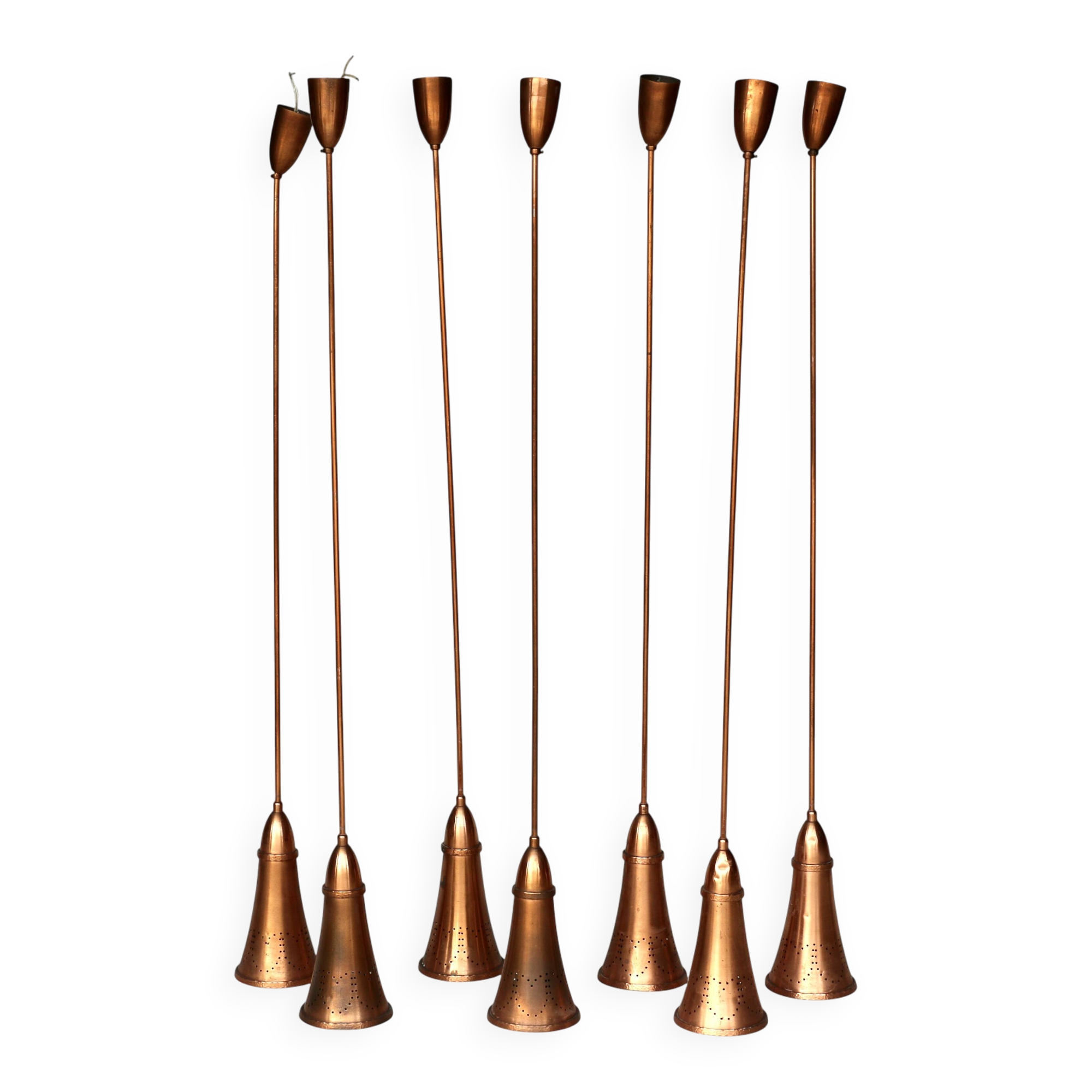 A set of 7 pendants. France 1960s.