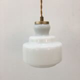 Art Deco pendant lamp in white opaline