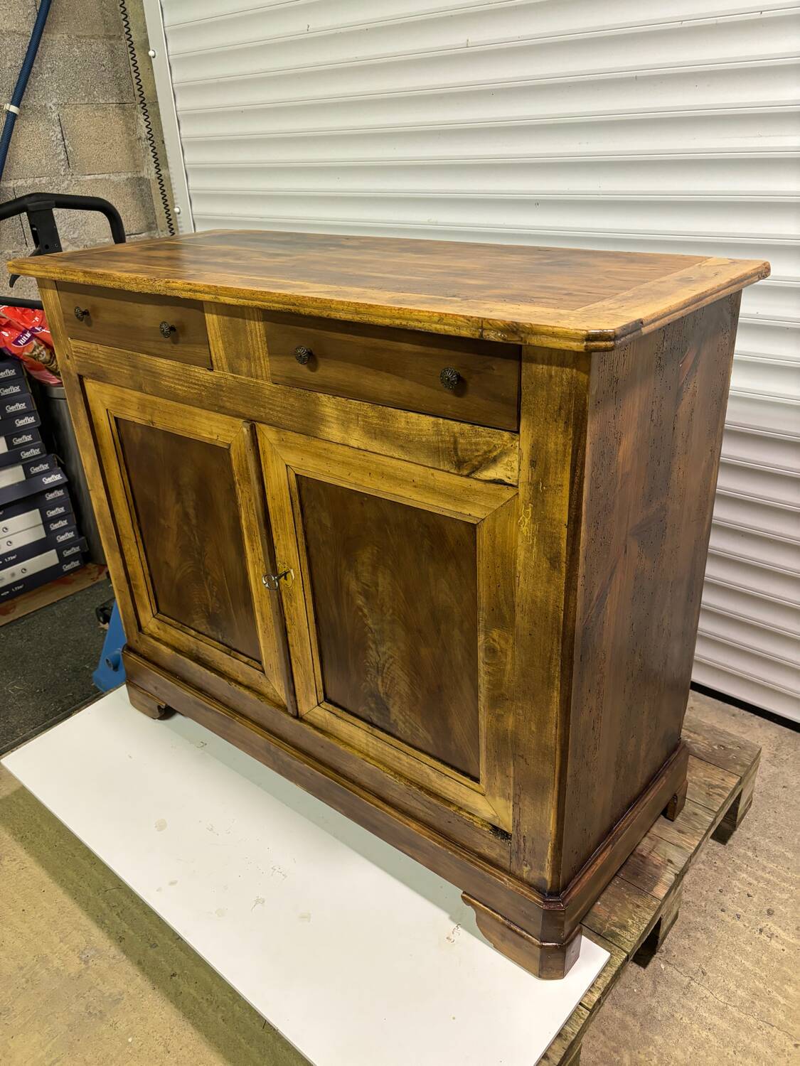 Low sideboard with two old doors