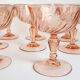 Coupes à champagnes vintages en verre rose